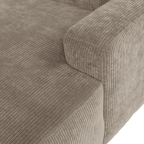 WOOOD chaise longue bank rechts Mojo Base - Rib - Donkerzand - 74x112x162