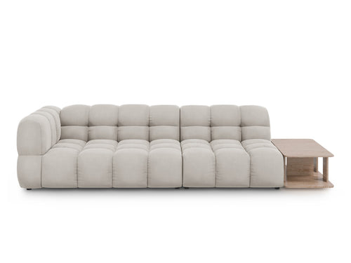 Cosmopolitan Design Rechte modulaire bank Sky 4-zits, flueel, lichtbeige - 102x297x70cm