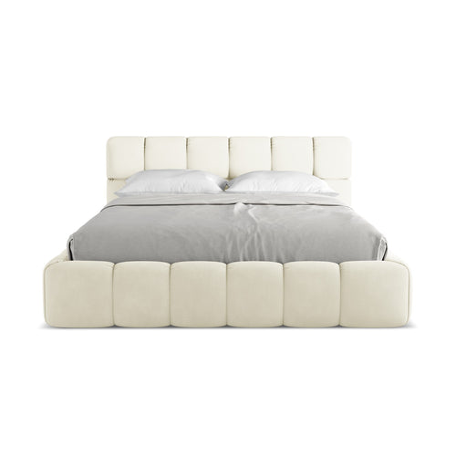 LaMiaSofa Bed met opbergruimte Roma - chenille stof - beige - 180x228x82