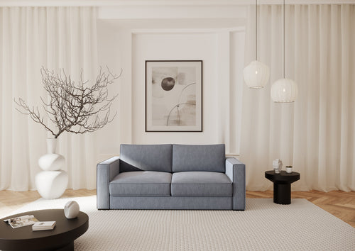 Sia Home - Rechte bank LEXY - Geweven stof - Lichtgrijs - 226cm
