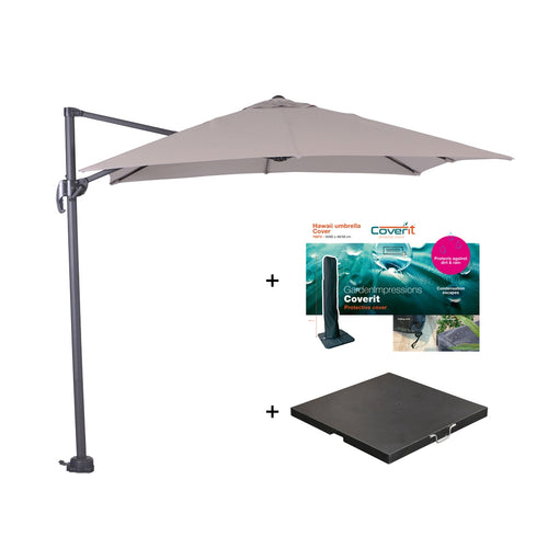 Zweefparasol Hawaii S - met voet en hoes - Zand - 250 x 250 cm - vtwonen shop