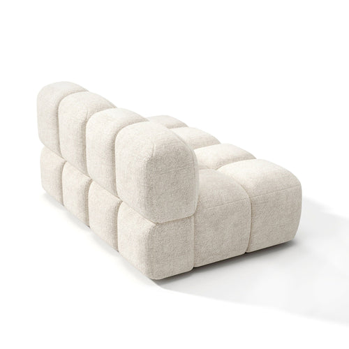 Sia Home - Modulaire bank NUBI - Fluweel met structuur - Crème - 380cm