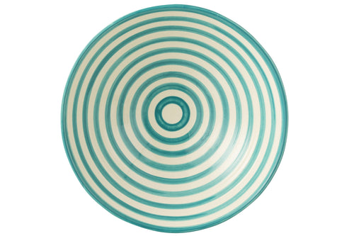 J-Line kom Lebrillo Granada Stripes - keramiek - wit/aqua