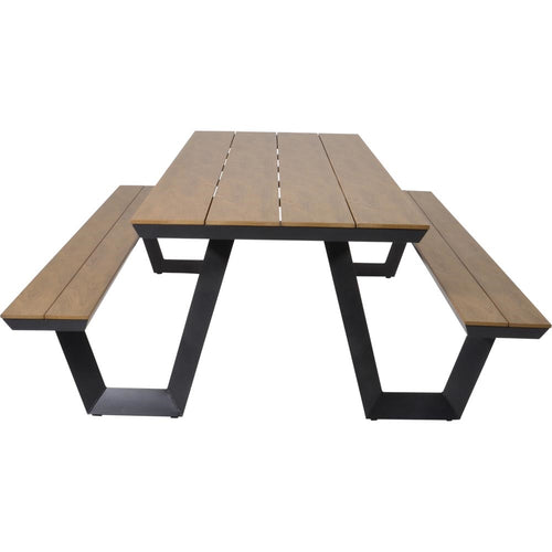 Lesli Living picknickset Arezzo - antraciet - 200x89x75cm