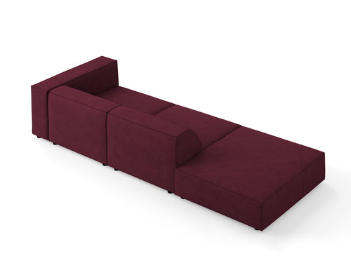 Cosmopolitan Design linker bank Arendal 4-zits, chenille met ribbeleffect, robijn - 102x262x70cm