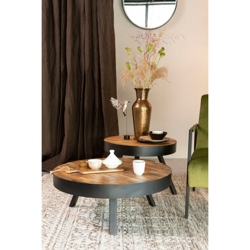 Housecraft Living Suri Salontafel Rond Hout Teak 70 cm Bruin - vtwonen shop