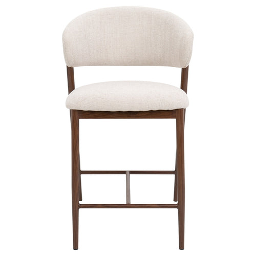 DÉJA Living Barstoel Skive - Beige/Walnoot - Zithoogte 67cm - Set van 2 - vtwonen shop