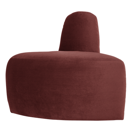WOOOD eetbank hoek rond rugleuning Mojo Base - Velvet - K.bruin - 83x76x76