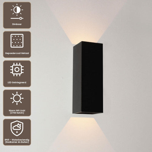 Artdelight Wandlamp Vegas 150 - Zwart