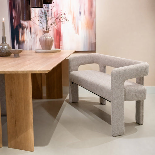 DÉJA Living Eetkamerbank Seto - Beige Stof - 160x54x68cm