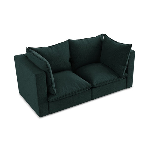 LaMiaSofa Tweezits modulaire bank Ravenna - velours - grijsgroen - 180x90x77