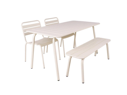 MaximaVida metalen tuinset Max 150 cm ivoor - 4-delig bank zonder rugleuning - vtwonen shop