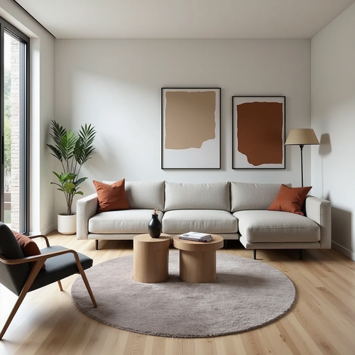 Mrcarpet vloerkleed Fluffy - beige - Ø 120 cm