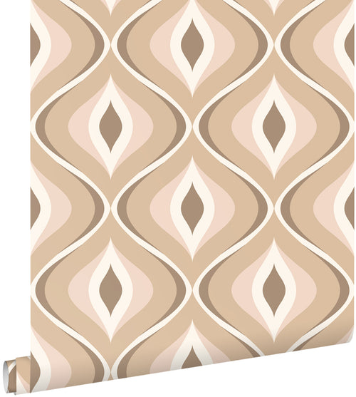 ESTAhome behang retro ornamenten beige en bruin - 50 x 900 cm - 130985 - vtwonen shop