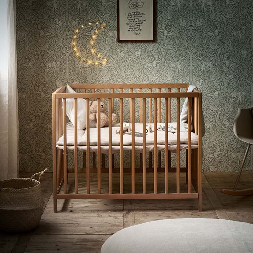 Petite Amélie Baby box Nois – 95x75 cm – Walnoot – 4 wielen met rem – In 3 hoogtes verstelbaar - vtwonen shop