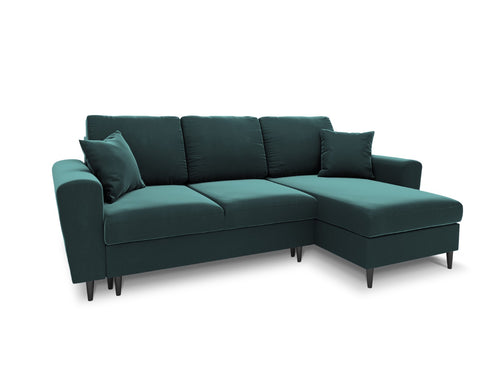 Cosmopolitan Design Omkeerbare converteerbare hoekbank met opbergdoos Kyoto 4-zits, flueel olie - 145x241x88cm