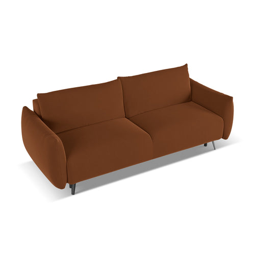 LaMiaSofa 3-zits slaapbank Genova - velours - terracotta - 230x105x86
