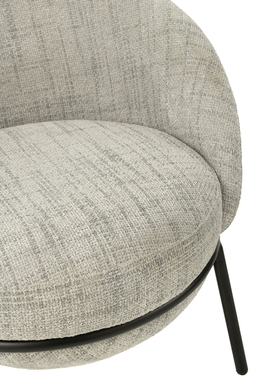 J-Line loungestoel + poef - ijzer - grijs/zwart - vtwonen shop