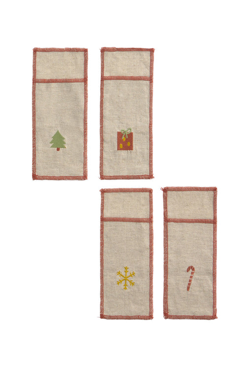 Calma House Bestekhoes (set van 4 stuks) Joy - Meerkleurig - 21x8