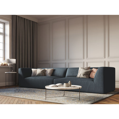 Cosmopolitan Design - Bank Siena 4-zits, ribfluwelen blauw - 93x302x69cm