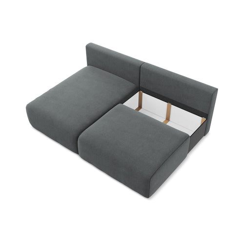 LaMiaSofa hoekbank links Ostia - textuurstof - grijs - 210x149x79