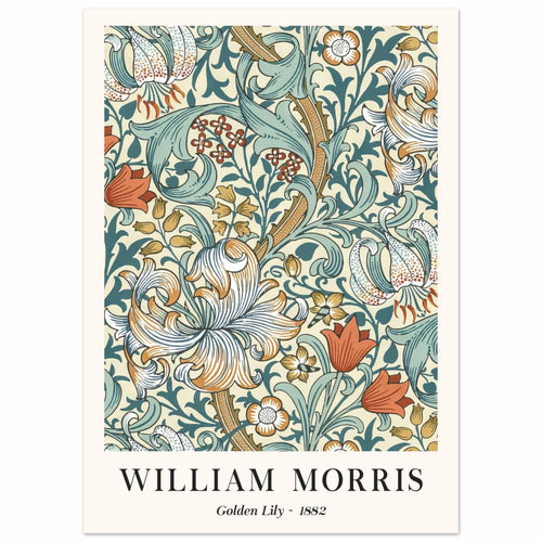 Artfulprints  William Morris - Golden lilly II 1882   poster 50x70 cm - vtwonen shop
