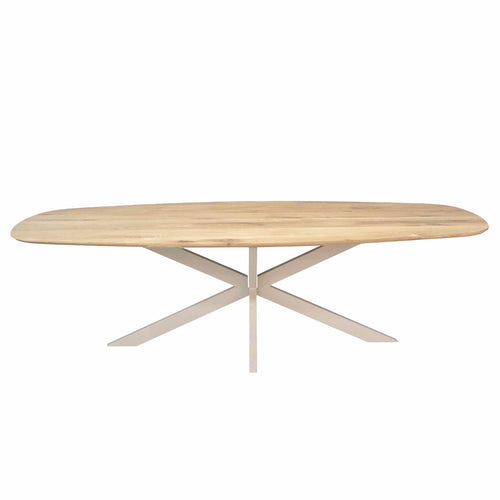 Starfurn Eettafel Ferris - Deens Ovaal Zand/Eikenhout - 280x90x76cm