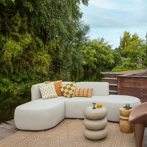 WOOOD loungeset organisch tuin Chios - Aluminium - Naturel - 71x258x168