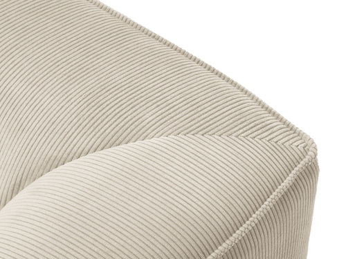 Micadoni - Rechter hoekbank "Ruby" 4 zitplaatsen, ribfluwelen, lichtbeige - 180x273x69cm