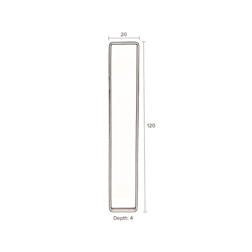 Dutchbone Blackbeam Spiegel/ Wandspiegel Rechthoekig 20x120 Zwart