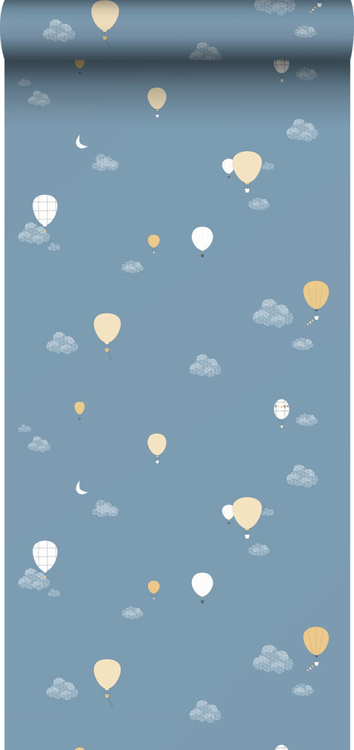 Sanders & Sanders behang luchtballonnen donkerblauw - 53 cm x 10 m - 640287