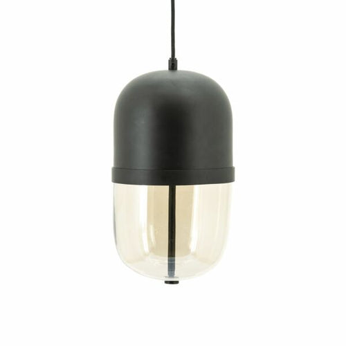 FurniLux Maverick Black Hanglamp  - Elegante Glas Detail - 20x20x37cm
