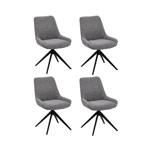 Furnhouse eetkamerstoel Helena - Grijs - Stof (Bouclé) - Set van 4