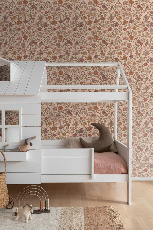 ESTAhome behang bloemetjes terracotta roze - 53 cm x 10.05 m - 131321 - vtwonen shop