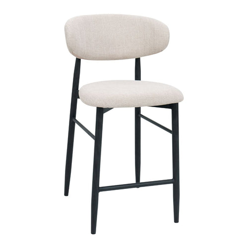 Giga Meubel Barstoel Alexia - Beige/Zwart - Zithoogte 65cm - Set van 2 - vtwonen shop