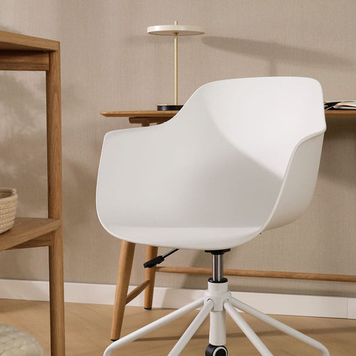 Nolon Nout-Puk Bureaustoel Wit - met Armleuning - Wit Onderstel - vtwonen shop