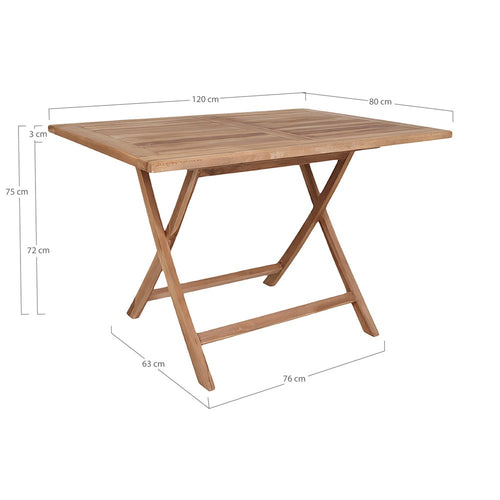 Artichok Jane inklapbare houten tuintafel - 120 x 80 cm - vtwonen shop