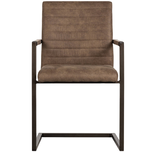 WOOOD eetkamerstoelen Bas - Leerlook - Taupe - Set van 6