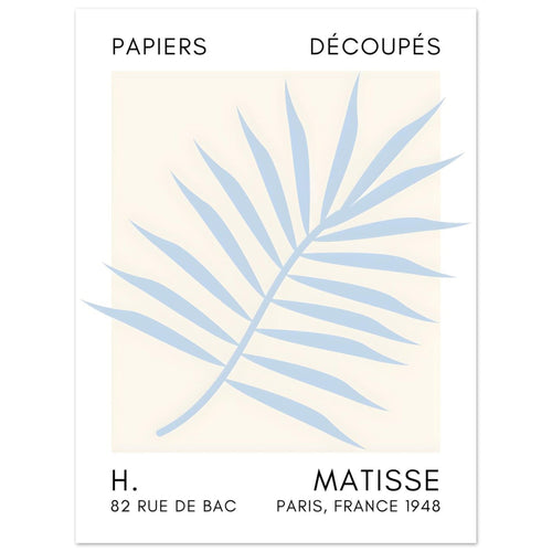 Artfulprints Poster Matisse – Floral reef light blue   - 30x40 cm - Blauw