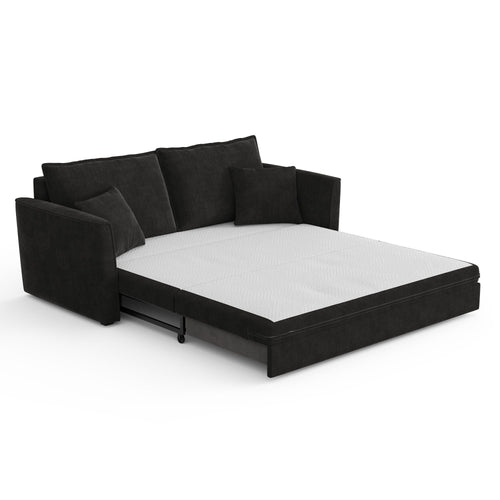 Sia Home - Slaapbank LUXO - zacht aanvoelende geweven stof zwart 180cm