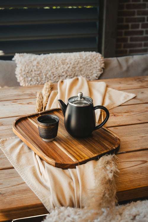 Bredemeijer - Dubbelwandige theepot Eva - 1,1 liter - Mat zwart - Met filter - vtwonen shop