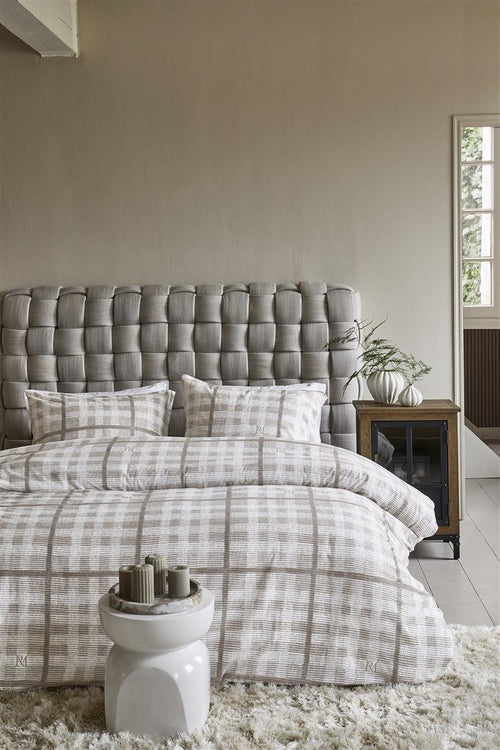 Rivièra Maison - Brody dekbedovertrek - Tweepersoons - 200x200/220 cm - Zand - vtwonen shop