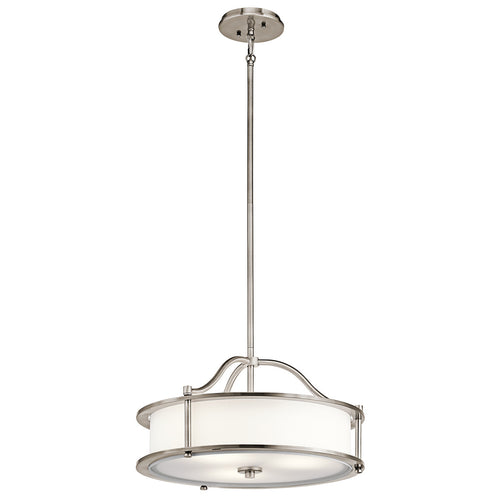 Elstead Emory - Semi-Flush Round Plafond Hanglamp Pewter, 3 Lichten, E27