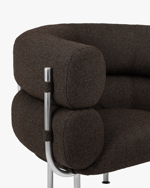 noo.ma Ubi fauteuil - Chocolate Brown Bouclé, 95,1 x 68 x 73,2 cm