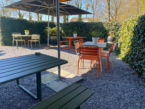 MaximaVida metalen tuinset Max ivoor 150 cm  1 tafel met 2 stoelen en 1 bank - vtwonen shop