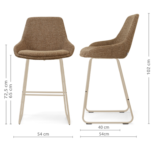 Nolon Nino-Isa barkruk bruin blend - beige onderstel - 65 cm