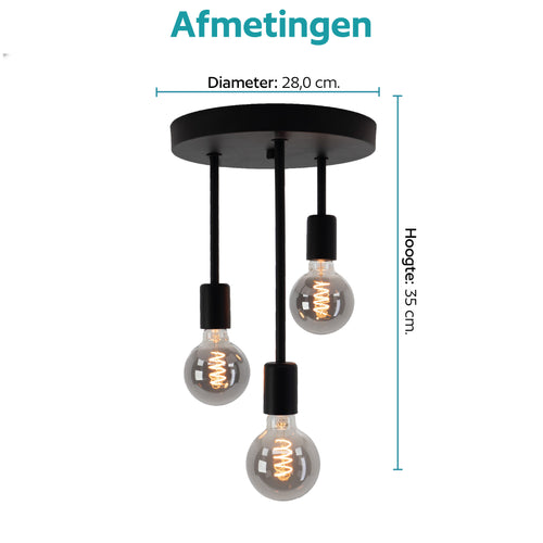 EGLO plafondlamp Wilmcote - e27 - ø 28 cm - zwart