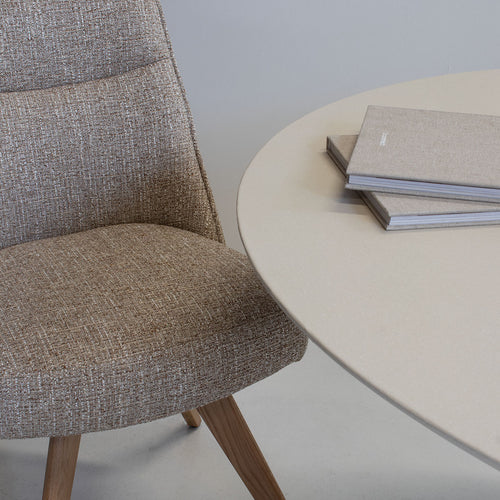 DÉJA Living Eetkamerstoel Meau - Taupe/Naturel - Draaibaar - Set van 2