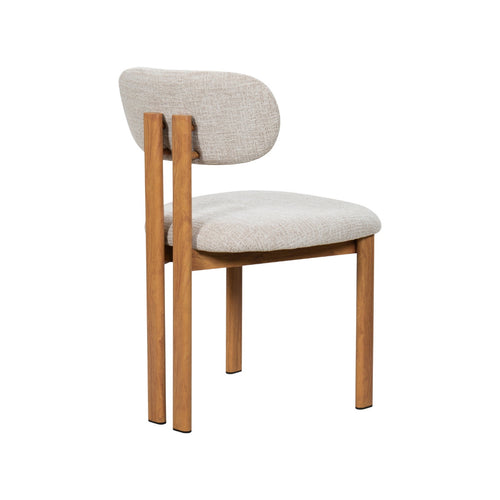 Giga Meubel Eetkamerstoel Noor - Stof/Staal - Beige/Naturel - Set van 2 - vtwonen shop