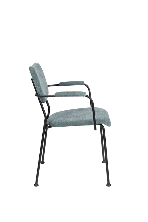 Zuiver Benson Eetkamerstoelen met armleuning Grijs Blauw - Set van 2 - vtwonen shop